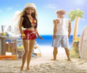 yapboz Barbie ve Ken plajda